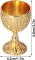 2Pcs Goblet Cup Golden Metal Retro Wine Cup Chalice Goblets